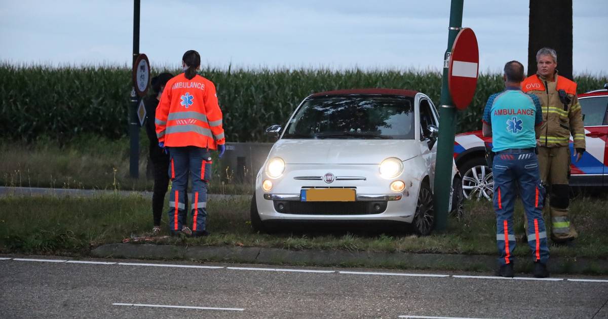 Vrachtwagen en auto botsen in Odiliapeel, vrouw nagekeken in ambulance