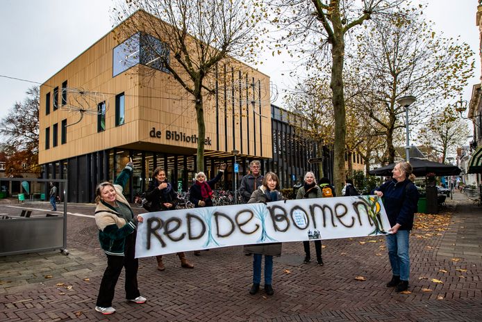 Deventenaren hebben al meerdere keren actie gevoerd tegen de dreigende kap van twee platanen in de Deventer binnenstad. De Deventer bomenstichting is nu naar de rechter gestapt.