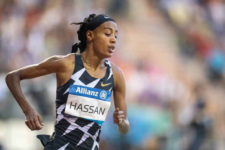 Sifan Hassan hier op de baan. Straks, op 23 april in Londen, op de weg. Beeld Corbis via Getty Images