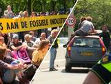 Actievoerders Extinction Rebellion blokkeren straat Den Haag