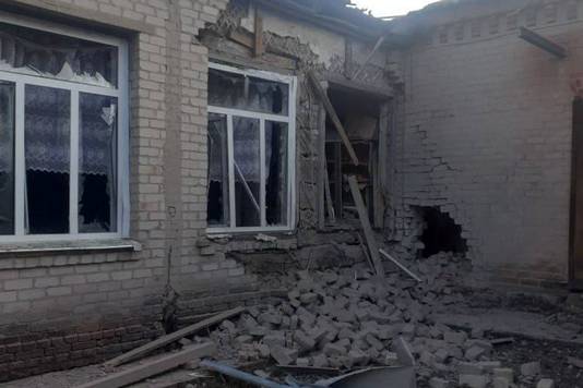 Schade in Koersk na vermeende Oekraïense aanval.