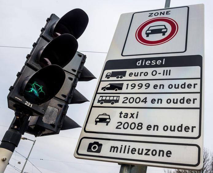 De milieuzone wordt per 1 november 2020 uitgebreid met dieselauto's uit 2005 en ouder.