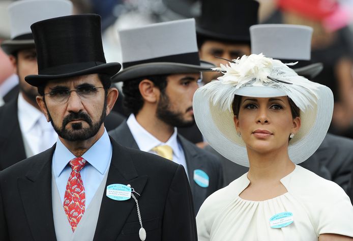 Prinses Haya Bint al-Hussein en sjeik Mohammed Al Maktoum, emir van Dubai.