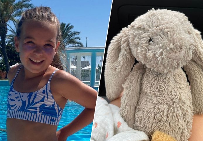 Ode (8) verbleef een week in het Mirage Park Resort in Turkije samen met haar grootouders en mama, maar vergat haar lievelingsknuffel Konijntje.