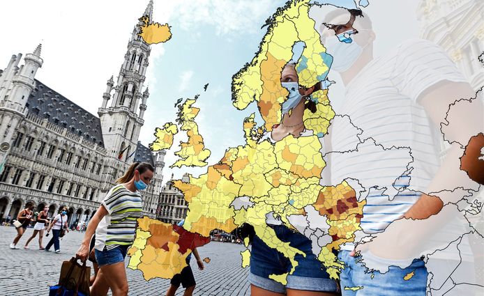 Brussel kleurt sinds gisteren donkeroranje op de coronakaart van het Europees Centrum voor Ziektepreventie en -bestrijding (ECDC).