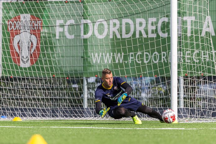 Andries Noppert tijdens de training bij FC Dordrecht in september 2019.