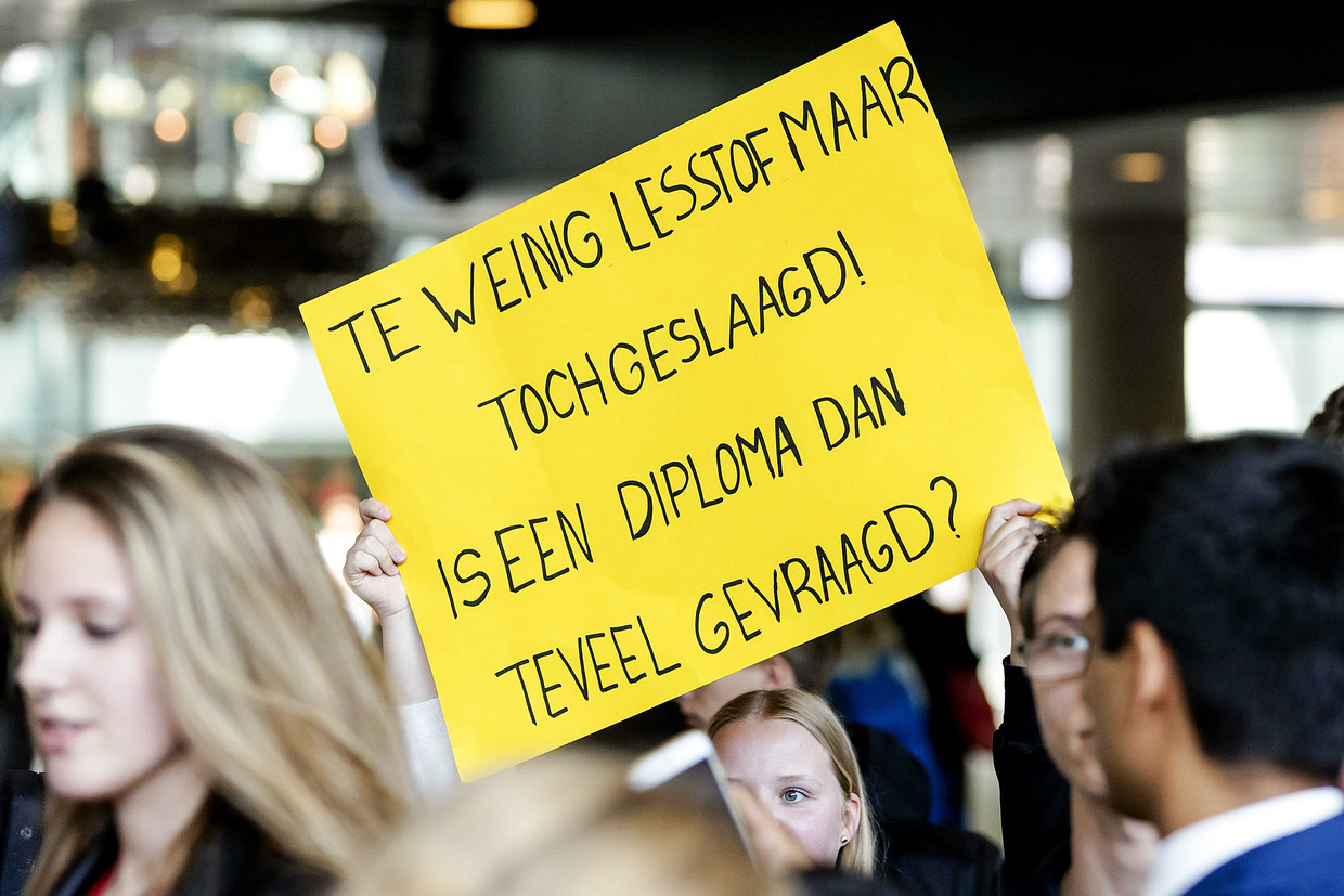 Leerlingen van het VMBO Maastricht. Beeld ANP