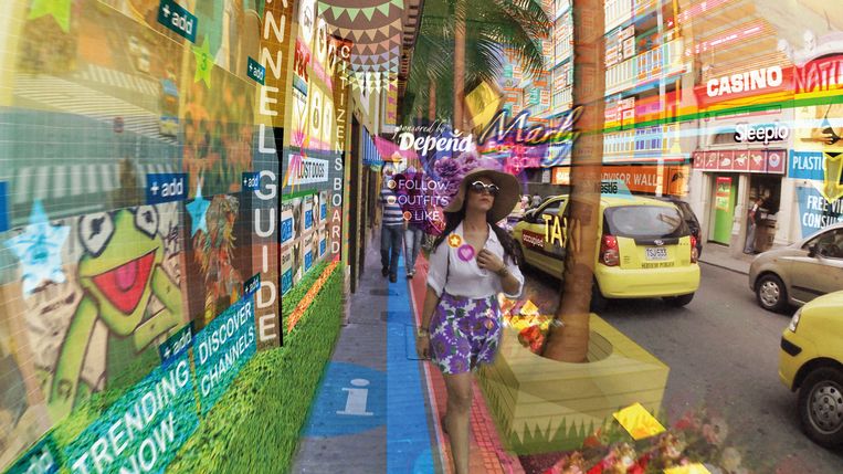 Hyper-Reality schetst een toekomst bekeken door een vr-bril. Beeld Keiichi Matsuda
