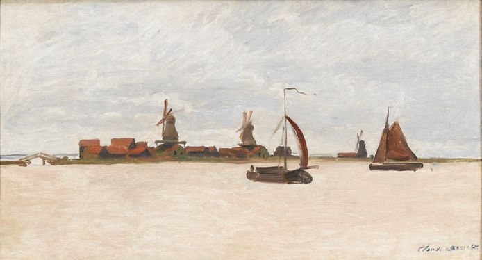 De verdachten van de mislukte kunstroof op het Zaans Museum hadden het voorzien op het schilderij De Voorzaan en de Westerhem van Claude Monet.