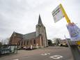 Archiefbeeld van het kerkplein in Schriek.
