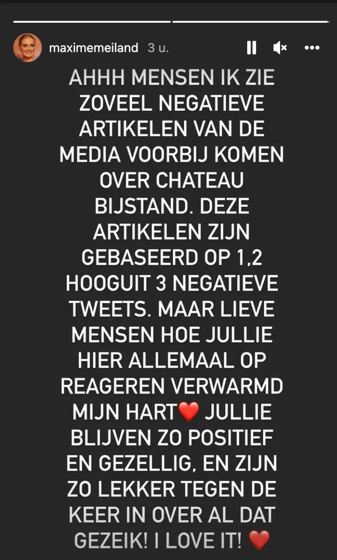 Maxime Meiland bijt van zich af na kritiek.