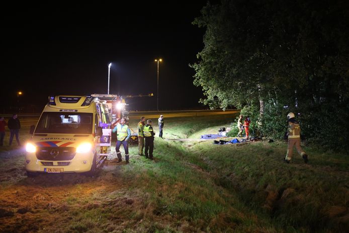 Een ernstig ongeval op de A50 ter hoogte van afslag Epe.
