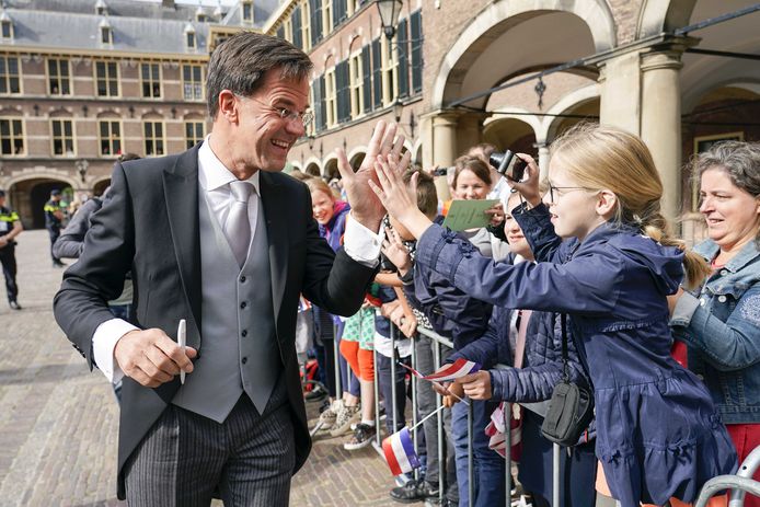 Premier Mark Rutte arriveert bij de Ridderzaal op Prinsjesdag.