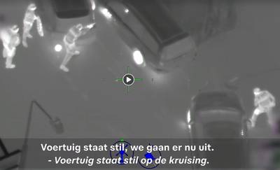 Spectaculaire beelden uit heli van achtervolging Poolse ramkrakers en aanhouding met getrokken pisto