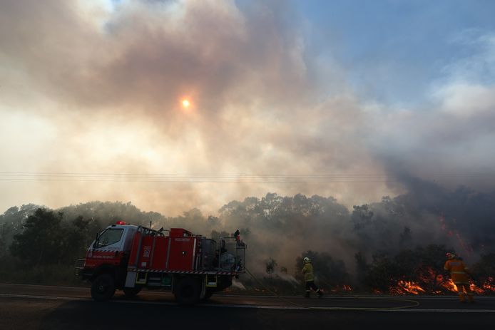 Brandweermannen aan het werk in New South Wales.