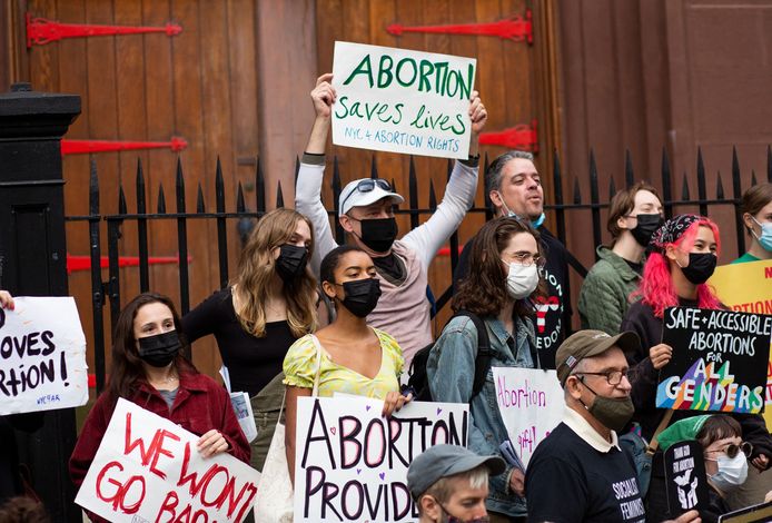 Tegenstanders van de strenge abortuswet tijdens een protestactie.