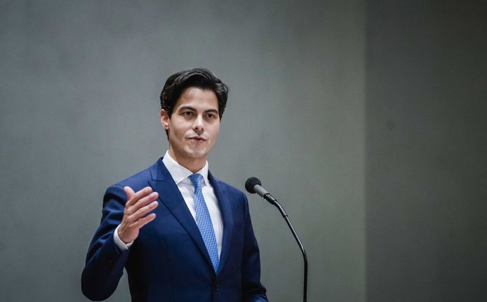 Rob Jetten, minister voor Klimaat en Energie, tijdens een debat in de Tweede Kamer over de klimaatplannen van de regering.