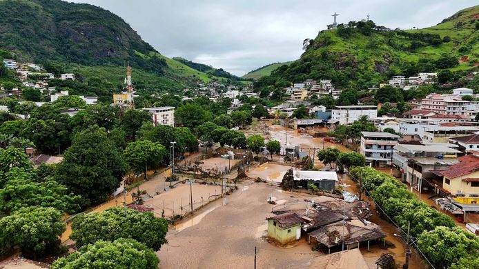 De overstroming laat sporen na in Mimoso do Sul, een stadje in deelstaat Espírito Santo. (24/03/24)
