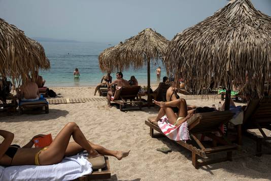 La plage d’Alimos, au sud d’Athènes.