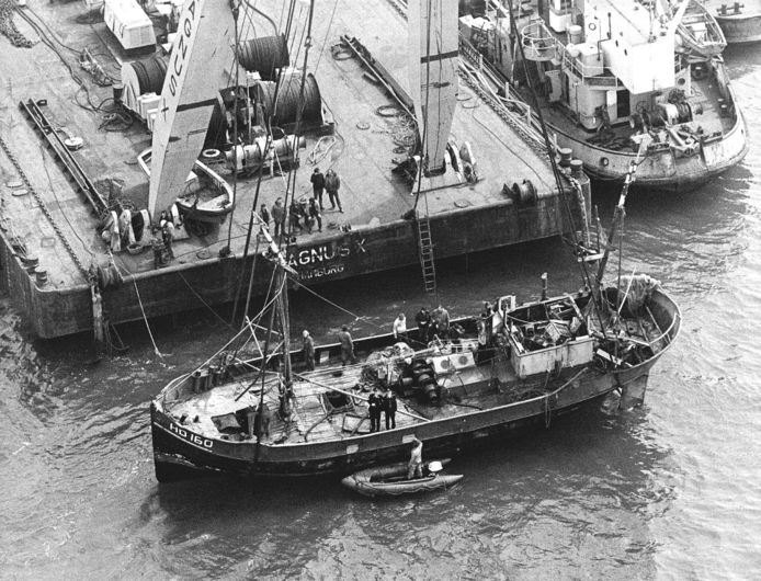 Het smokkelschip Lammie waar Stroek in investeerde en dat uiteindelijk zonk voor de kust van Den Helder, met tonnen hasj aan boord.