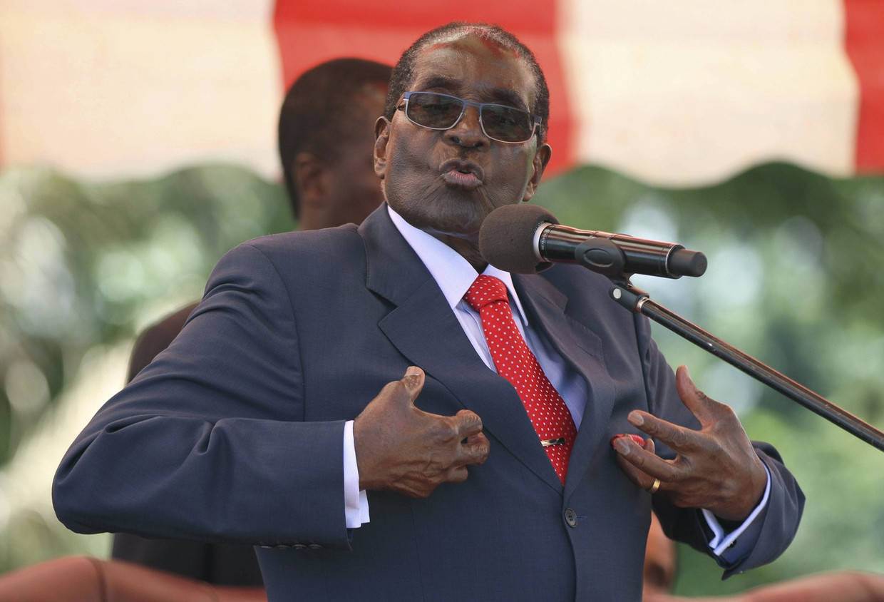 De president van Zimbabwe, Robert Mugabe. Beeld reuters