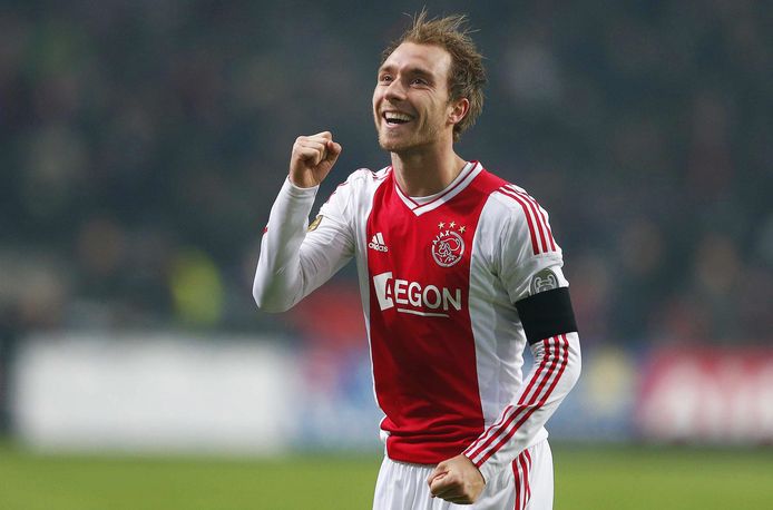 Christian Eriksen, aan het feest bij Ajax in 2013.