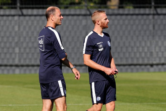 Thorup en Wim De Decker, huidig coach van AA Gent.