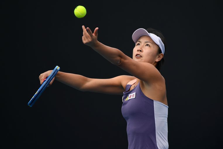 De Chinese tennisster Peng Shuai Peng tijdens de Australian Open van 2020. Beeld Getty Images