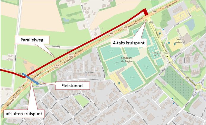 Het kruispunt N18/Zieuwentseweg wordt afgesloten. Tegelijkertijd wordt op die locatie een fietstunnel geplaatst en krijgt het kruispunt Richterslaan/N18 een extra afslag richting Zieuwent.