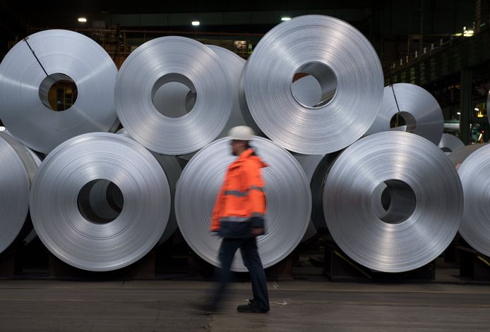 Staal in een fabriek in Duitsland. De Europese Unie blijft voorlopig vrijgesteld van de Amerikaanse invoerheffingen op staal en aluminium. De Amerikaanse president Donald Trump heeft zijn beslissing over de heffingen uitgesteld tot 1 juni.