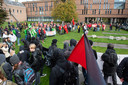 Het Woonprotest in de Muzetuin in Tilburg trok zaterdag zo'n 300 deelnemers.