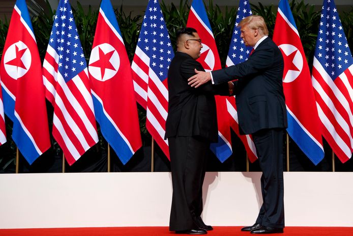 President Donald Trump en Kim Jong-un ontmoetten elkaar voor het eerst op 12 juni dit jaar.