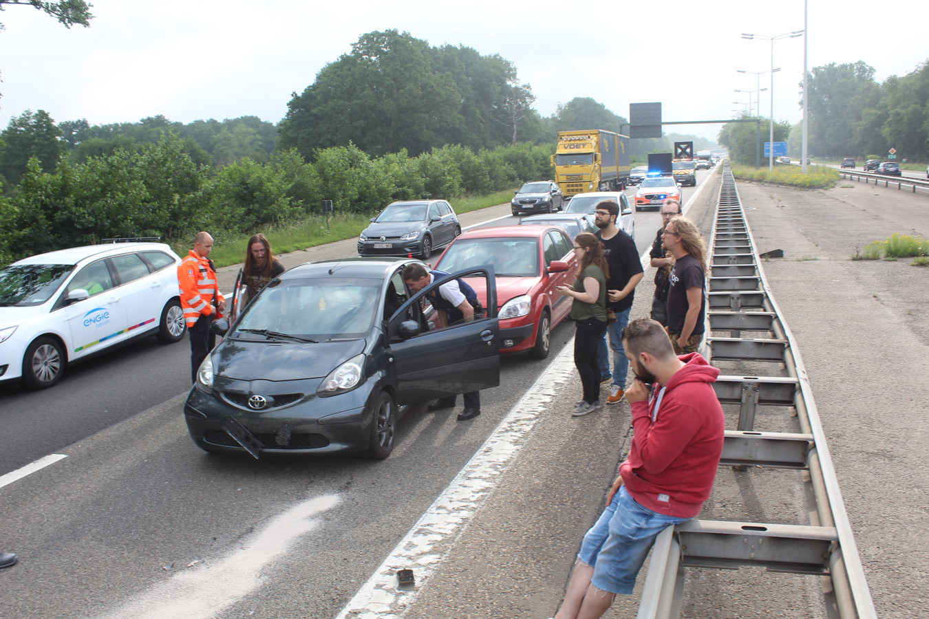 Ene ongeval na het andere op E314 elf auto’s delen in de brokken