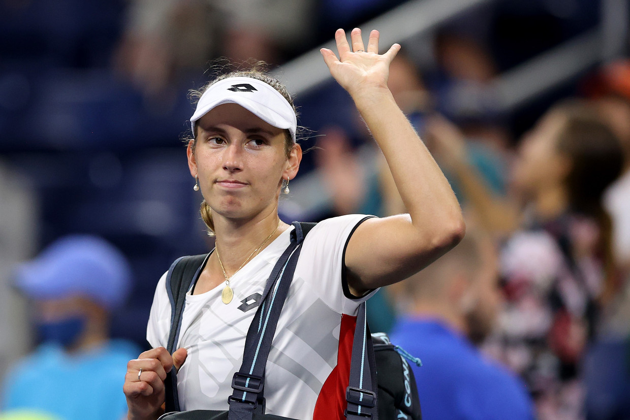 Elise Mertens neemt afscheid van de US Open. Beeld AFP