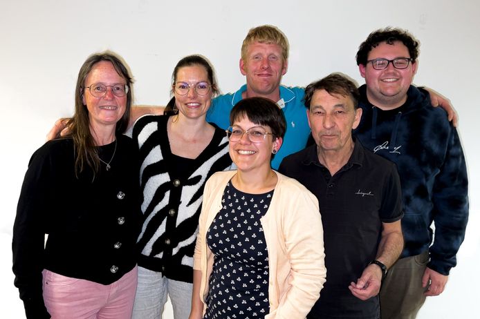 Chris Tahon, Anouchka Soenen, Mike Devos, Aïsha Butseraen, Dany Lowyck en Rutger Denaet. het nieuwe bestuur van D'Ostendsche revue
