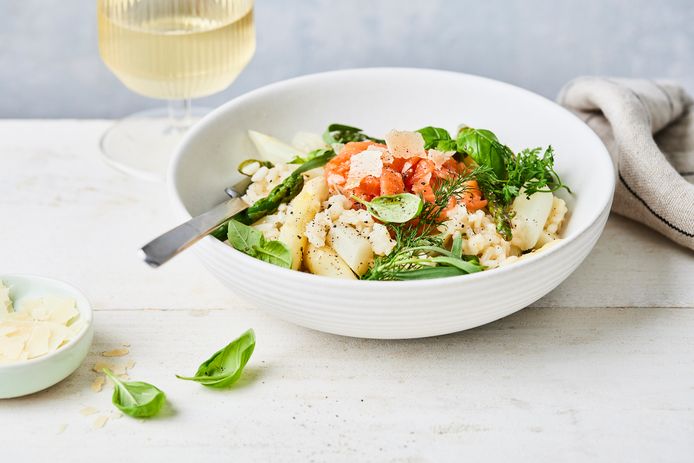 Risotto con asparagi e salmone di Piet Huysentruyt