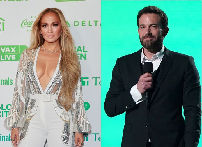 Jennifer Lopez en Ben Affleck afgelopen zondag op het VAX concert