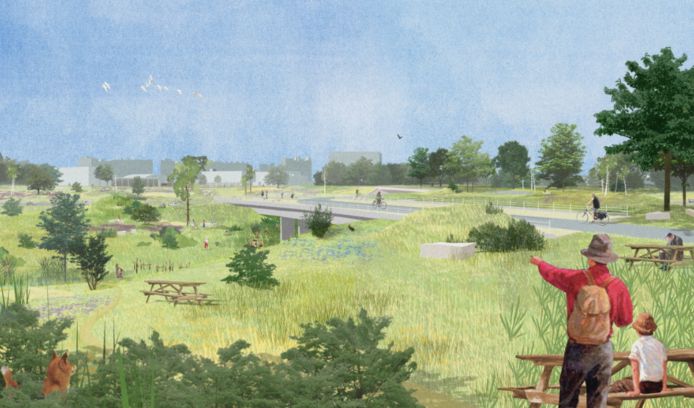 Een mogelijke invulling van het buitenpark.