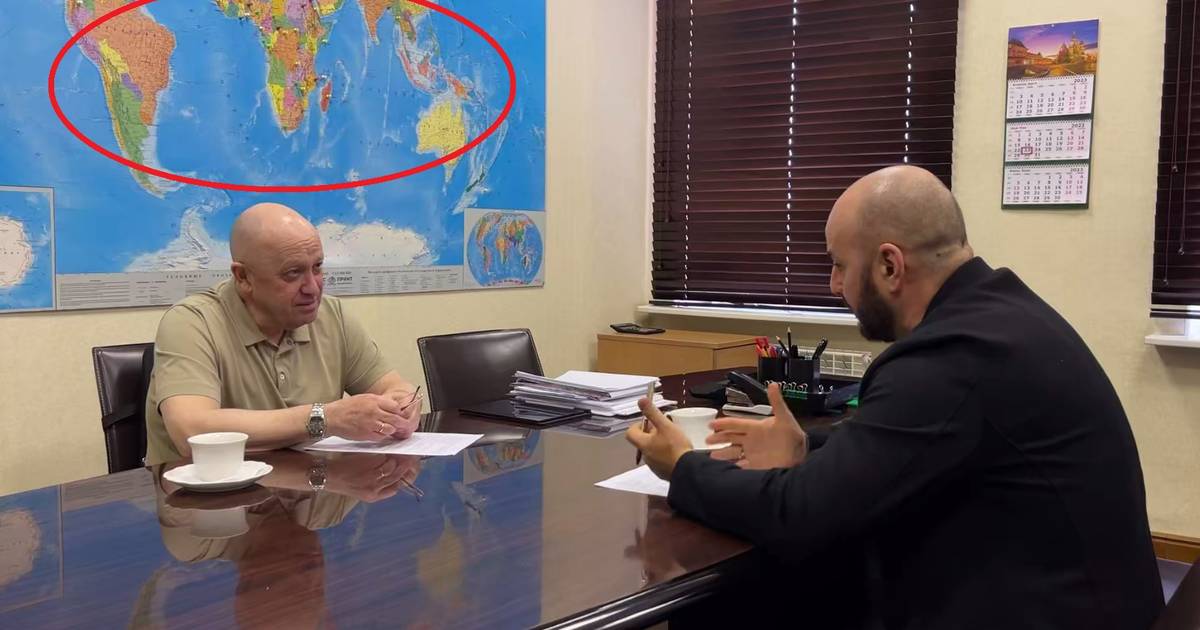 Boss Wagner ha rivelato più di quanto voleva durante un’intervista?  Questo può essere visto sulla mappa con le bandiere dietro |  Guerra Ucraina e Russia