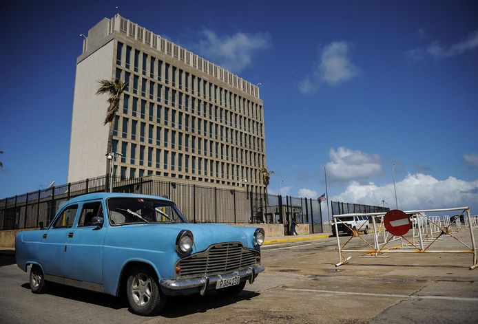 De Amerikaanse ambassade in de Cubaanse hoofdstad Havana.