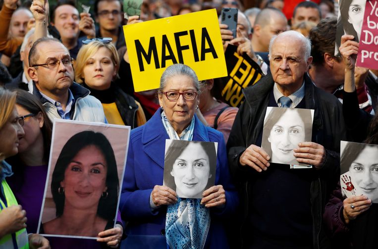 Vier jaar geleden werd journaliste Daphne Caruana Galizia vermoord vanwege haar onderzoek naar corruptie in de Maltese overheid. Beeld REUTERS