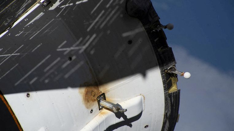 Damage to the Russian Soyuz spacecraft, currently docked with the International Space Station Image via REUTERS
