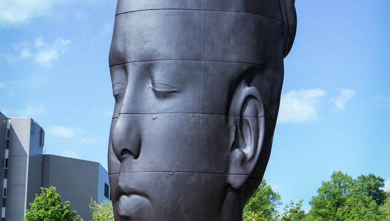Bezoekers voor 'Duna', een werk van Jaume Plensa. Beeld Cigdem Yuksel