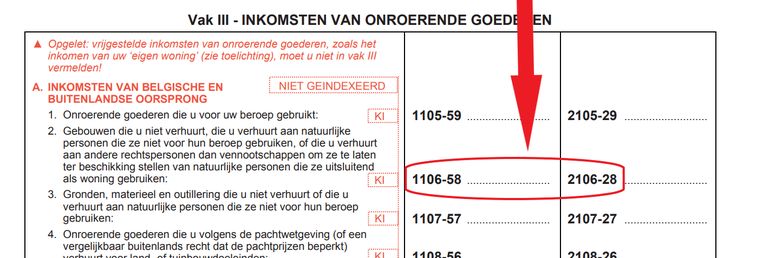 Over deze codes gaat het. Beeld screenshot website FOD Financiën