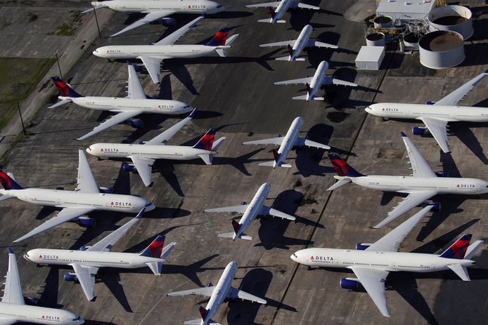 Toestellen van Delta Air Lines blijven tot nader order geparkeerd op de luchthaven van het Amerikaanse Birmingham (Alabama).