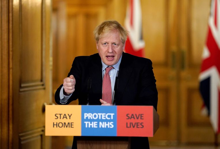 ‘Johnson toonde zich aanvankelijk laconiek.’ Beeld AFP