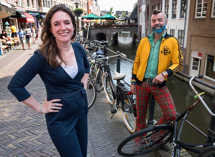 Julia Kleinrensink (links) won de strijd om het lijsttrekkerschap bij GroenLinks Utrecht eerder dit jaar van Pepijn Zwanenberg (rechts).