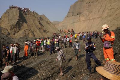 Tientallen vermisten na aardverschuiving mijn Myanmar