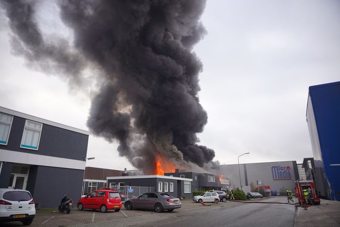 Beeld van de brand in Nijmegen