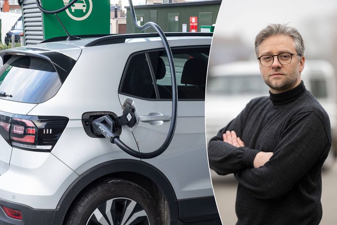 Een elektrische wagen/ HLN-mobiliteitsexpert Brecht Vanhaelewyn